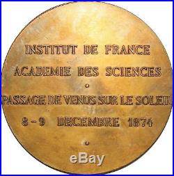 O6441 Rare Médaille ART NOUVEAU Passage Vénus Soleil Dubois 1874 SUP