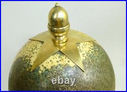 Objet D'Art Ouf D'Autruche Peint XIXe Siècle Bronze