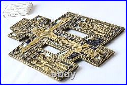 Orthodoxe Croix Bronze Émail Russie XIX Siècle P270