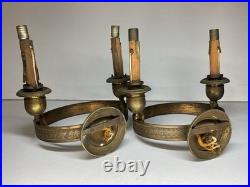 PAIRE D'APPLIQUES EN BRONZE DORÉ ÉPOQUE EMPIRE, LUMINAIRE XIX eme SIÈCLE