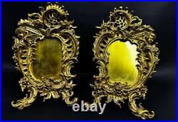 PAIRE DE CADRES EN BRONZE DORÉ STYLE LOUIS XV FIN XIXe SIÈCLE