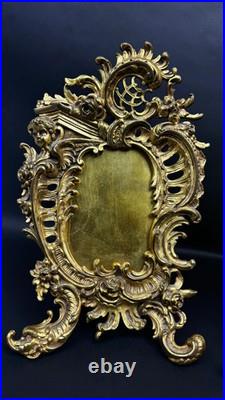 PAIRE DE CADRES EN BRONZE DORÉ STYLE LOUIS XV FIN XIXe SIÈCLE