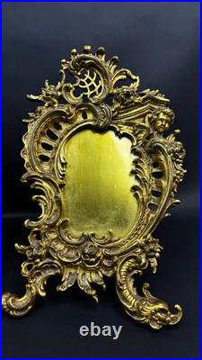 PAIRE DE CADRES EN BRONZE DORÉ STYLE LOUIS XV FIN XIXe SIÈCLE