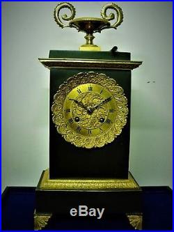 PENDULE borne EN BRONZE a fil uhr clock klok antik french XIX eme siecle