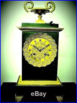 PENDULE borne EN BRONZE a fil uhr clock klok antik french XIX eme siecle