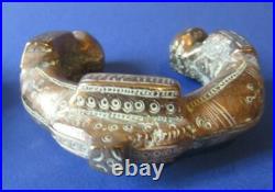 Paire Ancien Bracelet torque Touareg XIXe siècle en bronze braclet slave Afrique