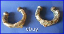 Paire Ancien Bracelet torque Touareg XIXe siècle en bronze braclet slave Afrique