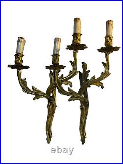 Paire D'Appliques En Bronze Doré, XIXe Siècle Paire D'Appliques En Bronze Doré, XIXe Siècle