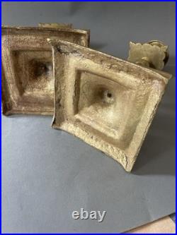 Paire De Bougeoirs En Bronze Doré XIX Ème Siècle Baroque