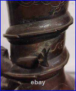 Paire De Vases En Bronze Avec Dragons Japon, XIXe Siècle