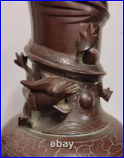 Paire De Vases En Bronze Avec Dragons Japon, XIXe Siècle