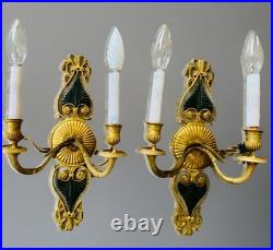 Paire d'appliques Restauration 1830- bronze doré XIXe siècle