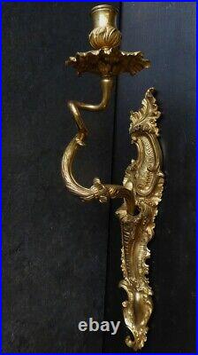 Paire d'appliques en Bronze doré XVIIIe XIXe siècle Rocaille Louis XV