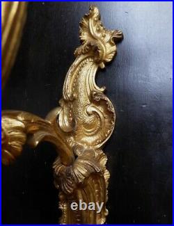 Paire d'appliques en Bronze doré XVIIIe XIXe siècle Rocaille Louis XV