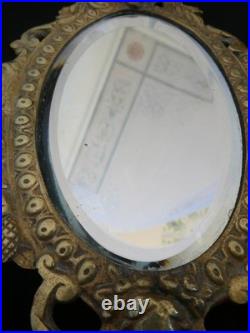 Paire d'appliques en bronze doré deux bras de lumière fond de miroir XIXe siècle