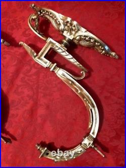 Paire d'appliques murales en bronze doré à décor de feuilles XIX Siècle