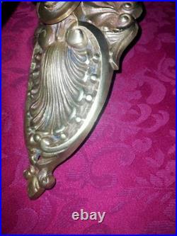 Paire d'appliques murales en bronze doré à décor de feuilles XIX Siècle