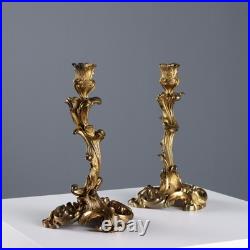 Paire de Bougeoirs Anciens Style Rococo Bronze France XIXe-XXe Siècle Paire de Bougeoirs Anciens Style Rococo Bronze France XIXe-XXe Siècle