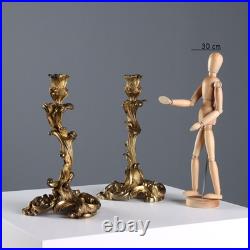 Paire de Bougeoirs Anciens Style Rococo Bronze France XIXe-XXe Siècle Paire de Bougeoirs Anciens Style Rococo Bronze France XIXe-XXe Siècle