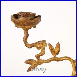 Paire de Bougeoirs Anciens en Bronze Japon XIXe Siècle