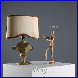 Paire de Lampes de Table Anciennes Bronze Bois Italie XIXe Siècle Originales
