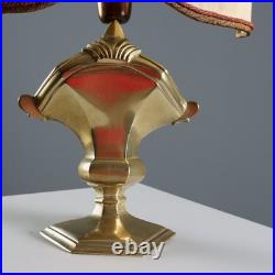 Paire de Lampes de Table Anciennes Bronze Bois Italie XIXe Siècle Originales