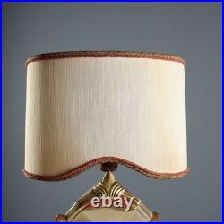 Paire de Lampes de Table Anciennes Bronze Bois Italie XIXe Siècle Originales