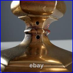 Paire de Lampes de Table Anciennes Bronze Bois Italie XIXe Siècle Originales
