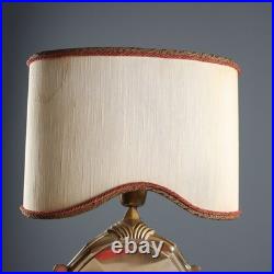 Paire de Lampes de Table Anciennes Bronze Bois Italie XIXe Siècle Originales