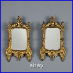Paire de Petits Miroirs Anciens Verre Bronze Doré XIXe Siècle Originaux Paire de Petits Miroirs Anciens Verre Bronze Doré XIXe Siècle Originaux