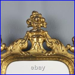Paire de Petits Miroirs Anciens Verre Bronze Doré XIXe Siècle Originaux Paire de Petits Miroirs Anciens Verre Bronze Doré XIXe Siècle Originaux