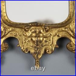 Paire de Petits Miroirs Anciens Verre Bronze Doré XIXe Siècle Originaux Paire de Petits Miroirs Anciens Verre Bronze Doré XIXe Siècle Originaux