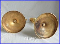 Paire de bougeoirs Empire en bronze doré XIXe siècle Paire de bougeoirs Empire en bronze doré XIXe siècle