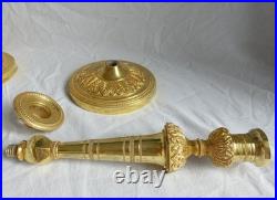 Paire de bougeoirs Empire en bronze doré XIXe siècle Paire de bougeoirs Empire en bronze doré XIXe siècle