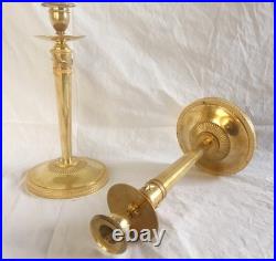Paire de bougeoirs Empire en bronze doré XIXe siècle Claude Galle