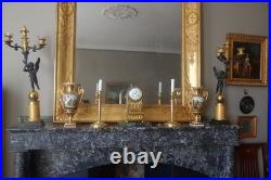 Paire de bougeoirs Empire en bronze doré XIXe siècle Claude Galle