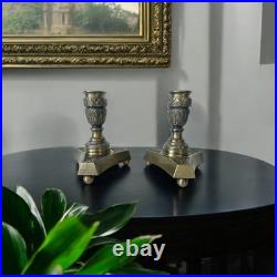 Paire de bougeoirs en bronze, XIX ème siècle Fonderie parisienne M. F