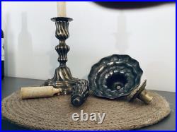 Paire de bougeoirs modèle au Roi style Louis XV XIXe siècle bron