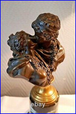 Paire de bronzes Les Baisers modèle de Houdon début XIXe siècle 154A
