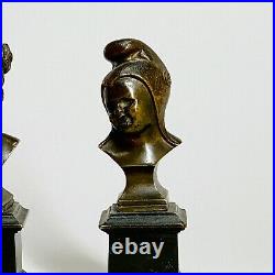 Paire de bustes en bronze figurant la monarchie et la révolution XIXe siècle