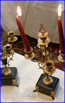 Paire de candélabres anciens style Napoléon III Fin XIXe siècle