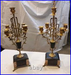 Paire de candélabres anciens style Napoléon III Fin XIXe siècle