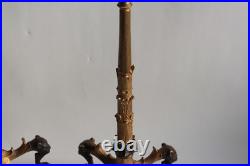 Paire de candélabres bronze Hérons Alfred Daubrée XIXe siècle (75275)