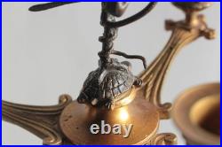 Paire de candélabres bronze Hérons Alfred Daubrée XIXe siècle (75275)