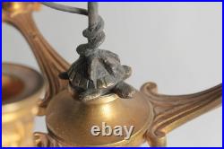 Paire de candélabres bronze Hérons Alfred Daubrée XIXe siècle (75275)