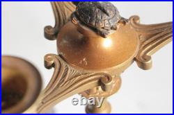 Paire de candélabres bronze Hérons Alfred Daubrée XIXe siècle (75275)