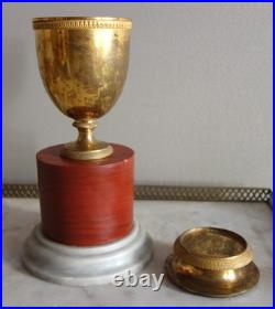 Paire de cassolettes Empire bronze et marbre XIXe siècle