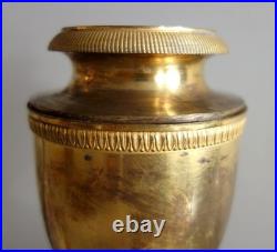 Paire de cassolettes Empire bronze et marbre XIXe siècle