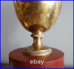 Paire de cassolettes Empire bronze et marbre XIXe siècle