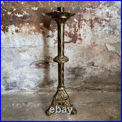 Paire de chandeliers d'église XIXe siècle Bronze doré Couvent italie
